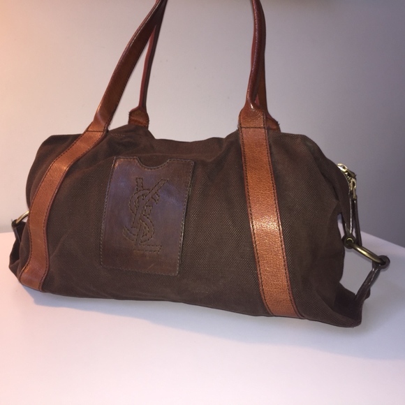 Yves Saint Laurent Handbags - Yves Saint Laurent Leather & Canvas Bag